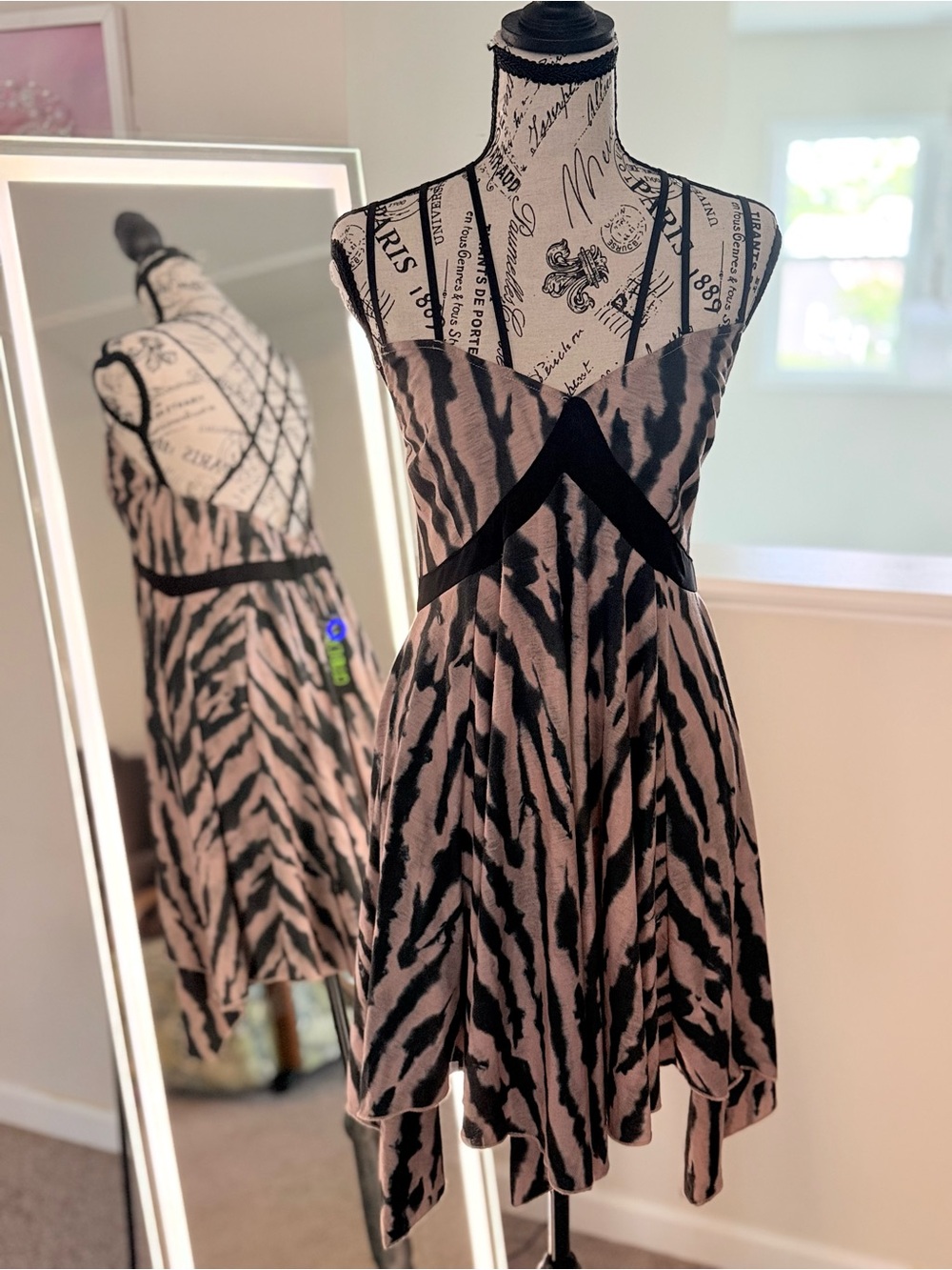 NWT CLUB EXX by Dolls Kill CLEAR CURIOSITY HANDKERCHIEF DRESS - LIGHT BROWN